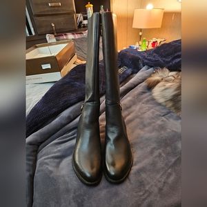 Franco Sarto black leather riding boots. Nib with label. Size 11